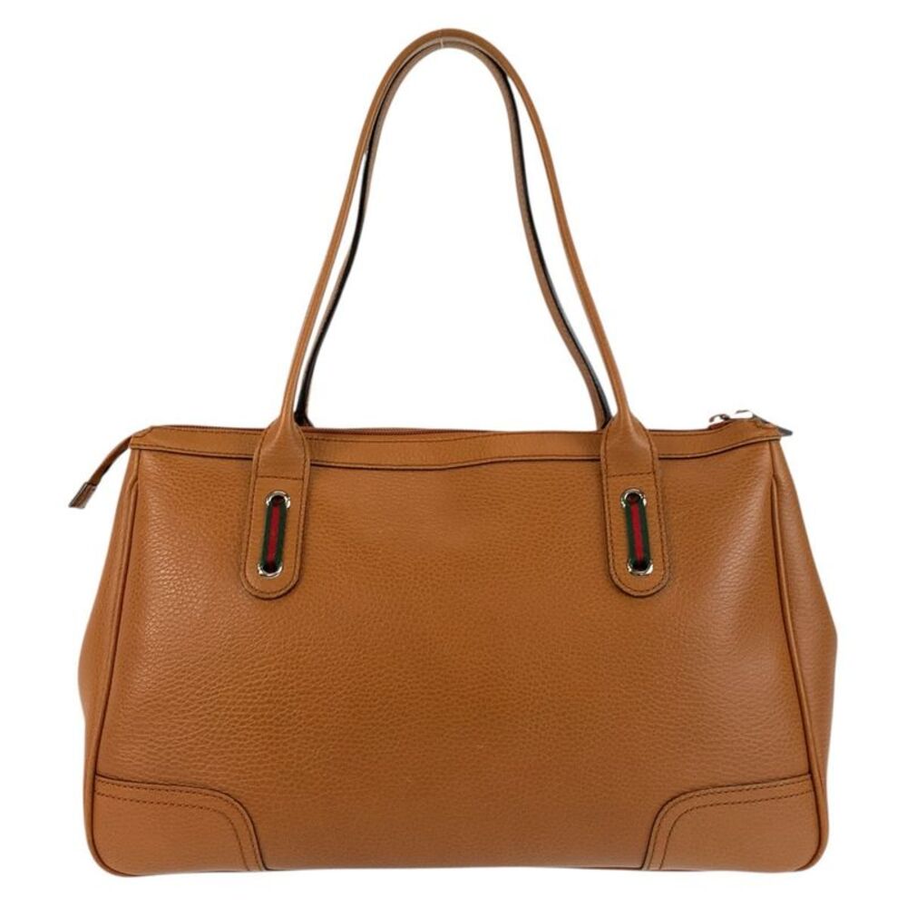 Gucci Brown Leather Tote Shoulder Bag - Picture 2 of 10